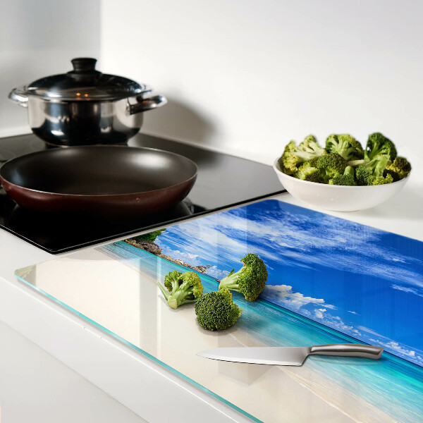 Cutting board Tropical beach with blue sky