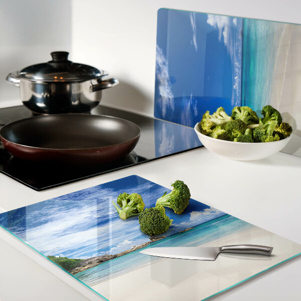 Cutting board Tropical beach with blue sky