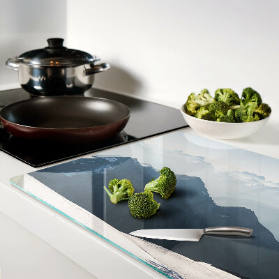 Glass cutting board Mountain landscape in the clouds