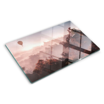 Chopping board Hot air balloon over the landscape