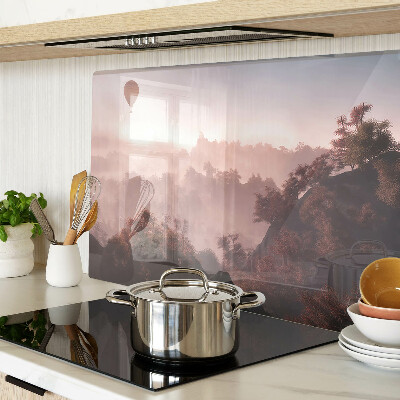 Chopping board Hot air balloon over the landscape