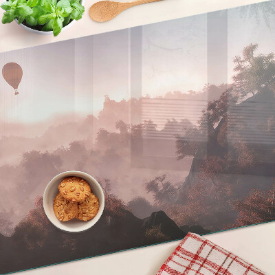 Chopping board Hot air balloon over the landscape