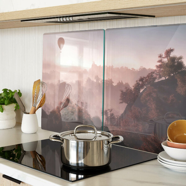 Chopping board Hot air balloon over the landscape