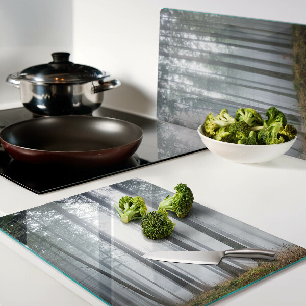 Chopping board glass Misty forest