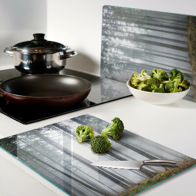 Chopping board glass Misty forest