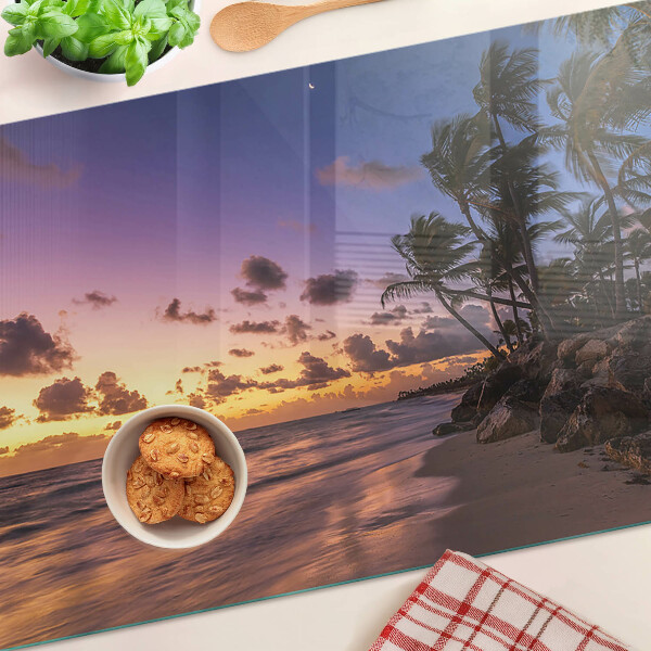 Cutting board Sunset over the beach