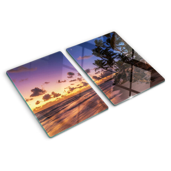 Cutting board Sunset over the beach