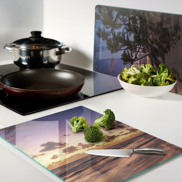 Cutting board Sunset over the beach