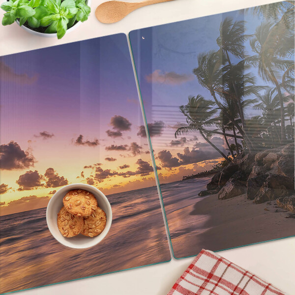 Cutting board Sunset over the beach