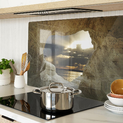 Cutting board View of the sea through the grotto