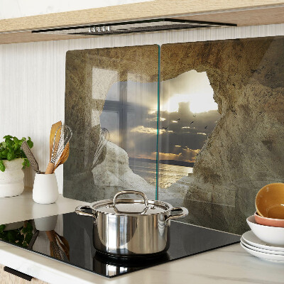 Cutting board View of the sea through the grotto