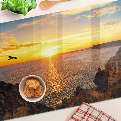 Glass cutting board Sunset over the sea