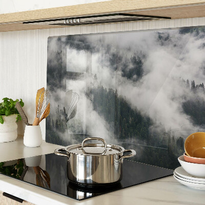 Glass chopping board Mountains in the clouds