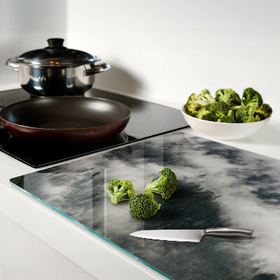 Glass chopping board Mountains in the clouds