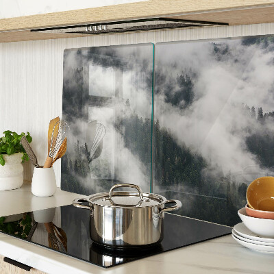 Glass chopping board Mountains in the clouds