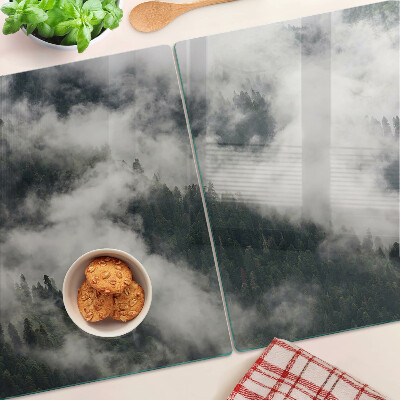 Glass chopping board Mountains in the clouds