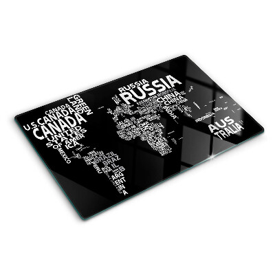 Cutting board World map with country names