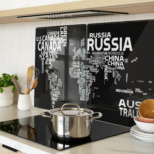 Cutting board World map with country names