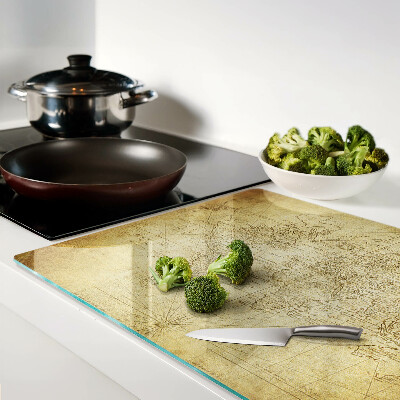 Glass kitchen board Old world map