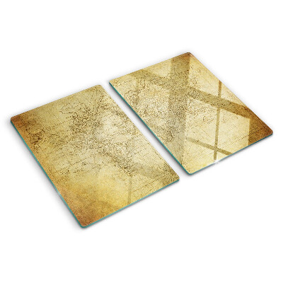 Glass kitchen board Old world map