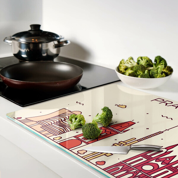 Cutting board Prague - city view