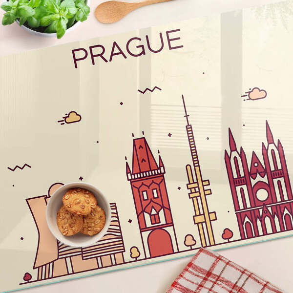 Cutting board Prague - city view