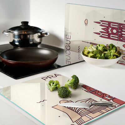 Cutting board Prague - city view