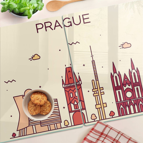 Cutting board Prague - city view