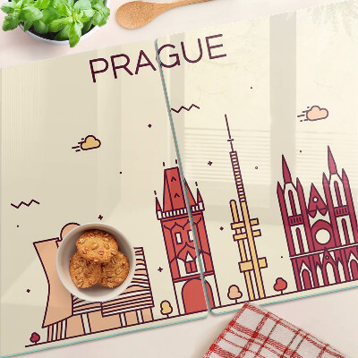 Cutting board Prague - city view