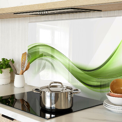 Glass chopping board Green abstract waves
