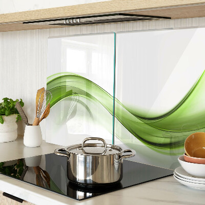 Glass chopping board Green abstract waves