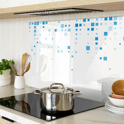 Glass cutting board Blue squares on a white background