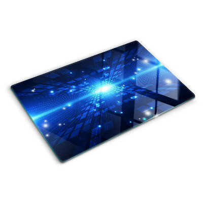 Chopping board glass Technological pattern in shades of blue