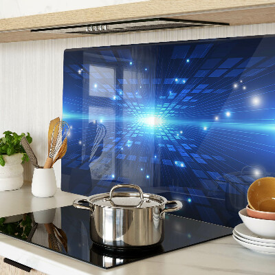 Chopping board glass Technological pattern in shades of blue