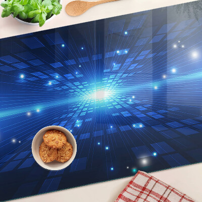 Chopping board glass Technological pattern in shades of blue