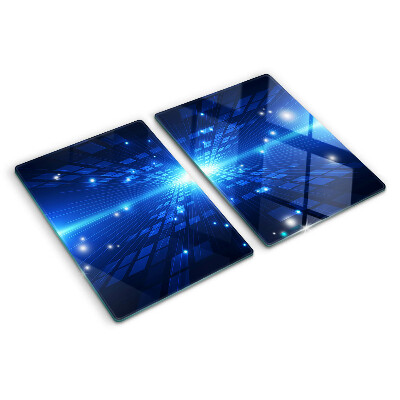 Chopping board glass Technological pattern in shades of blue