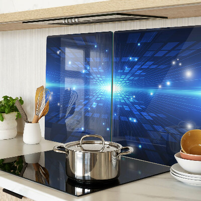 Chopping board glass Technological pattern in shades of blue