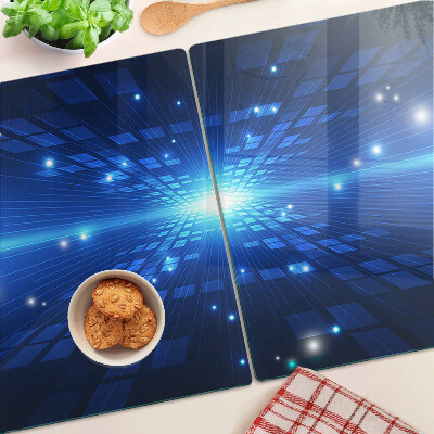 Chopping board glass Technological pattern in shades of blue