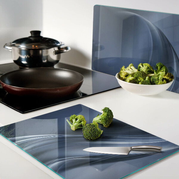 Glass chopping board Waves in shades of blue