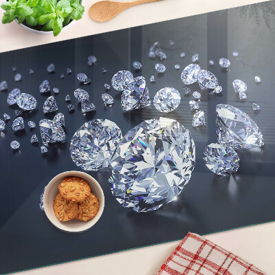 Glass cutting board Crystals and diamonds