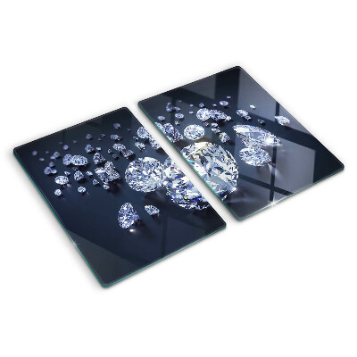 Glass cutting board Crystals and diamonds