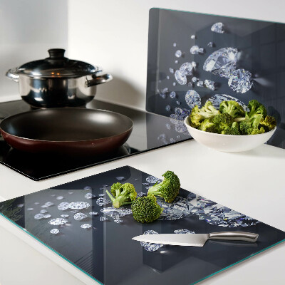 Glass cutting board Crystals and diamonds