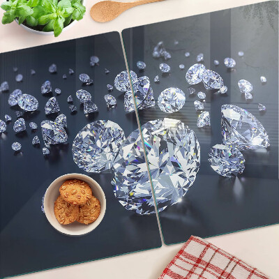 Glass cutting board Crystals and diamonds