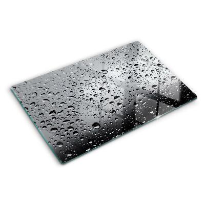 Chopping board glass Water drops on glass