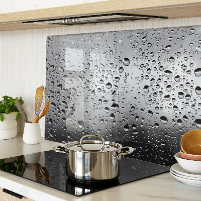 Chopping board glass Water drops on glass