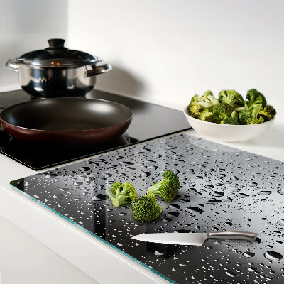 Chopping board glass Water drops on glass