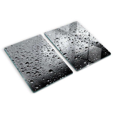 Chopping board glass Water drops on glass