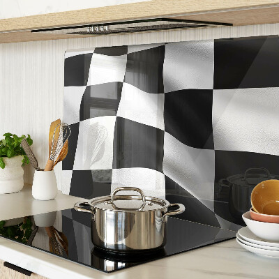 Glass chopping board Checkerboard in black and white