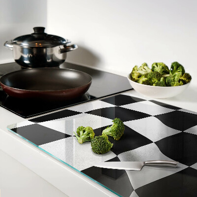 Glass chopping board Checkerboard in black and white