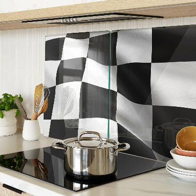 Glass chopping board Checkerboard in black and white